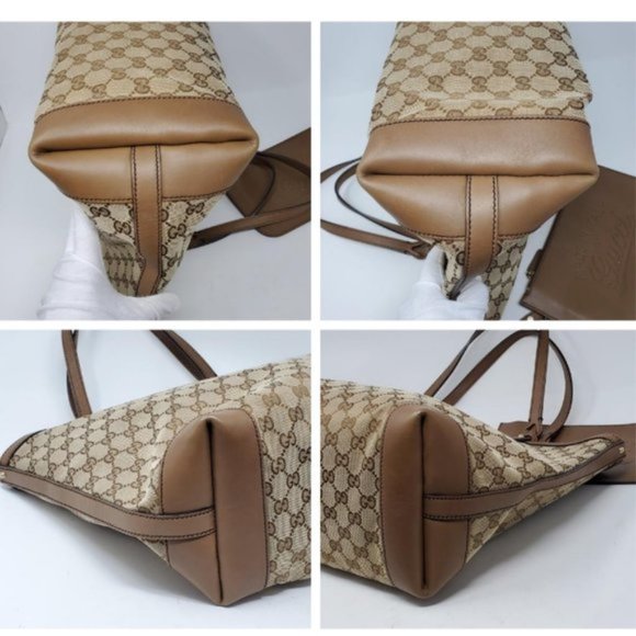 100% Auth Gucci Large Canvas Tote with Pouch Bag - Picture 12 of 15